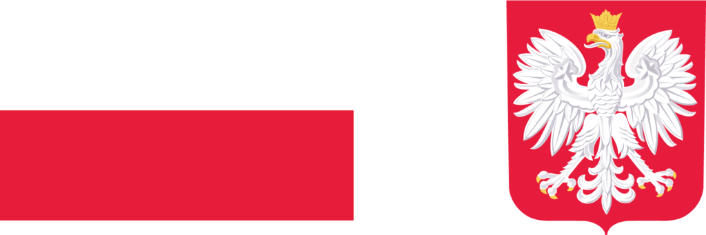 Logotyp FDS - od lewej flaga Polski i godło Polski