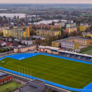 Zdjęcie stadionu miejskiego w Wąbrzeźnie