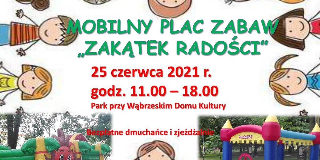 Wąbrzeźno – zaproszenie dla dzieci do Zakątka radości Zaproszenie dzieci na plac zabaw