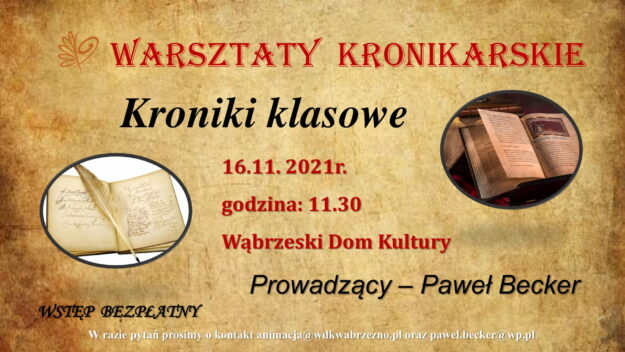 Plakat warsztatów kronikarskich
