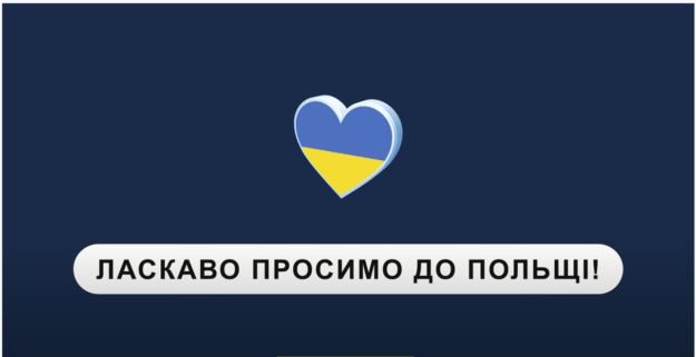 Ilustracja przedstawia serce w kolorze flagi Ukrainy